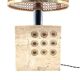 Lampe de table brutaliste en travertin, attribuée à Enzo Mari, Italie, années 1970