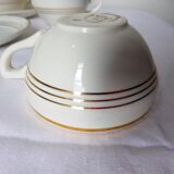 Céranord coffee service with gold edging