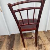 Chaise bistrot ancienne style Thonet bois tourné marron vintage