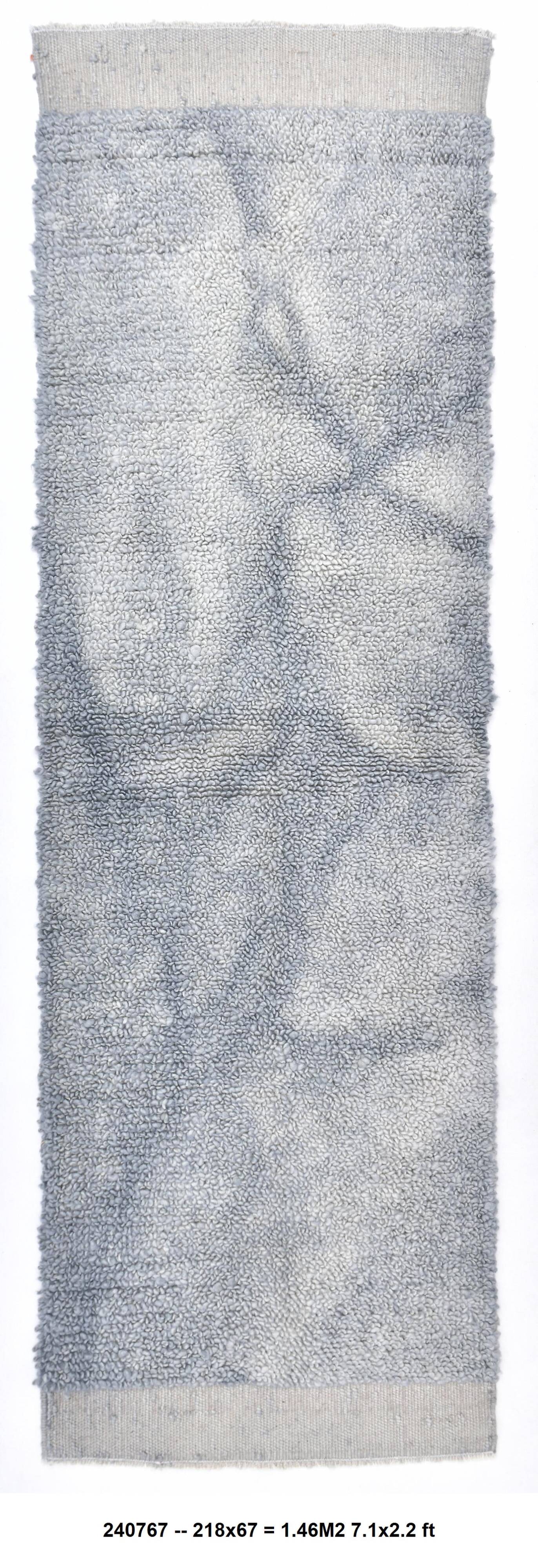 2x7 Light Blue Moroccan Runner Rug 67x218Cm SK 240767