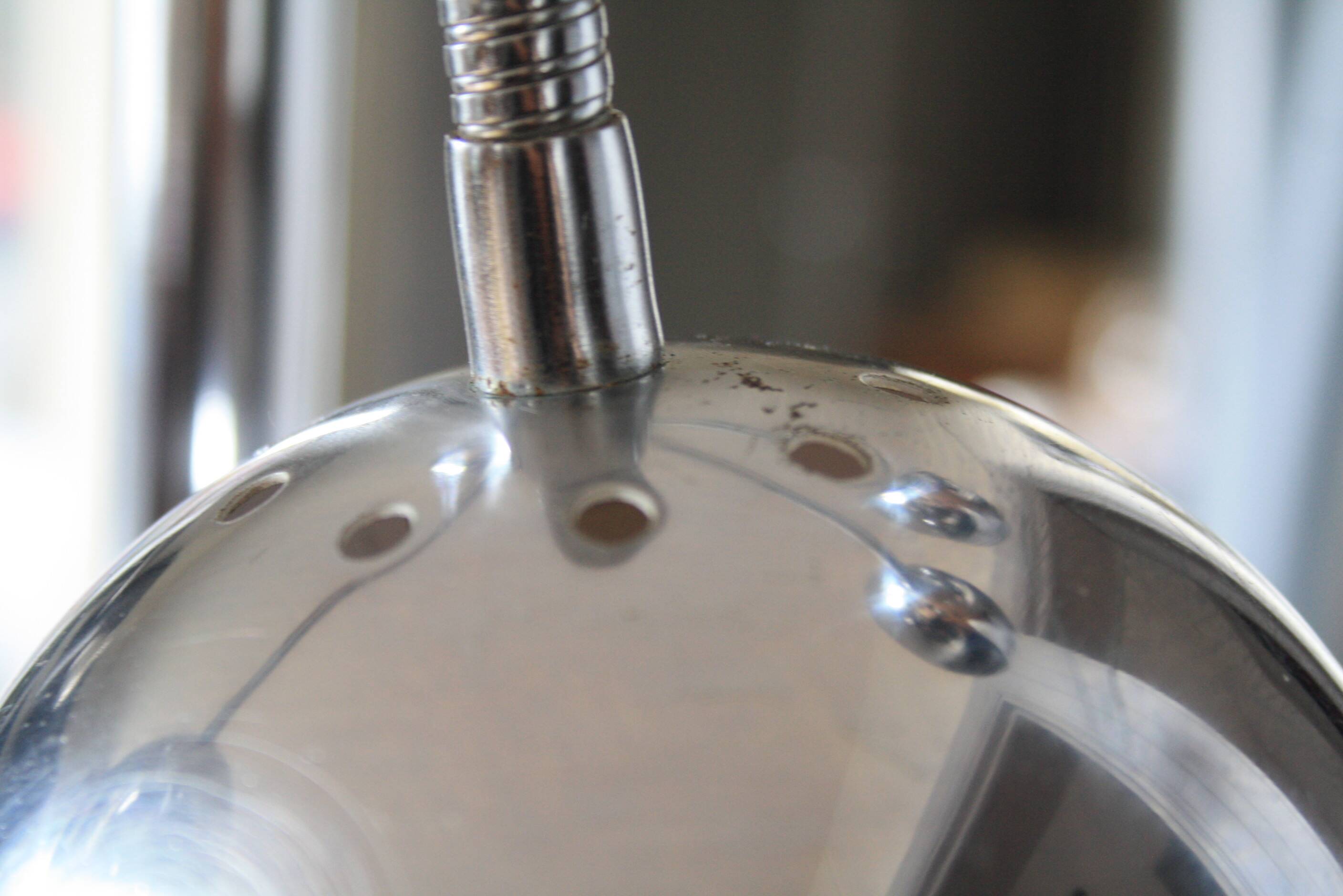 Flexible chrome eye ball floor lamp