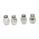 Set of 4 Christofle salt cellars - Glass and solid silver