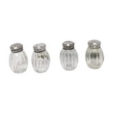 Set of 4 Christofle salt cellars - Glass and solid silver