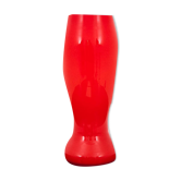 Vase en verre rouge, Pologne, années 1970