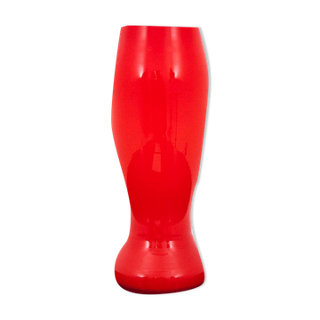 Vase en verre rouge, Pologne, années 1970