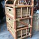 Meuble de rangement à tiroirs en rotin années 70