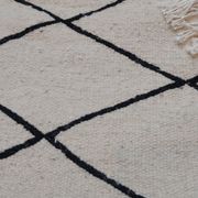 Handmade white and black berber carpet  192x118cm