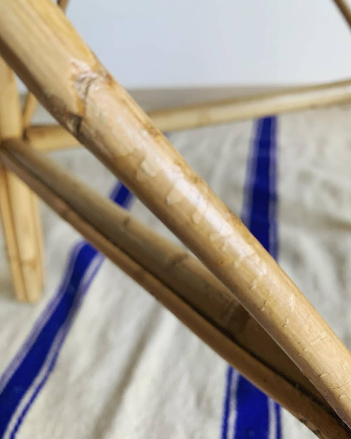 Revamped vintage rattan coffee table