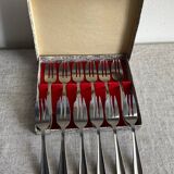 Twelve dessert forks in their box