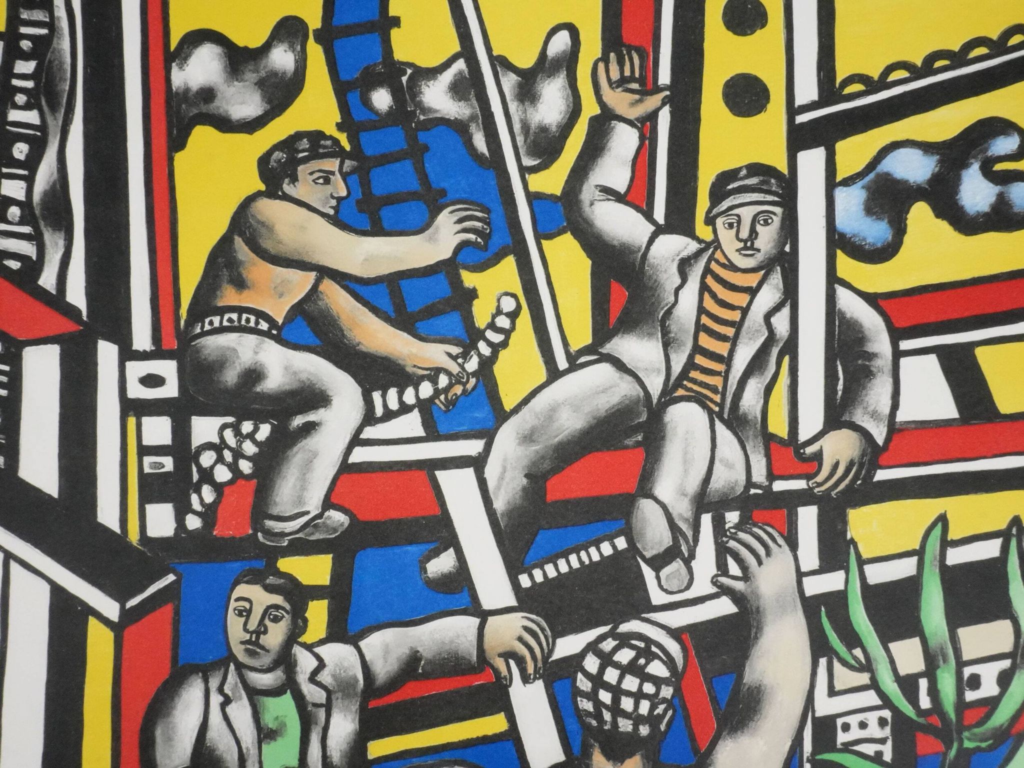 Fernand leger : les constructeurs au palmier, lithographie signée