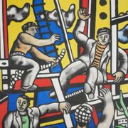 Fernand leger : les constructeurs au palmier, lithographie signée