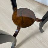 Round Biedermeier Sewing Table in Walnut with Ebonized Legs, South Germany, 1825