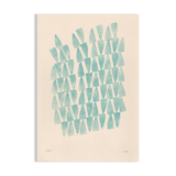 Abstract painting on petroleum blue paper signed Eawy