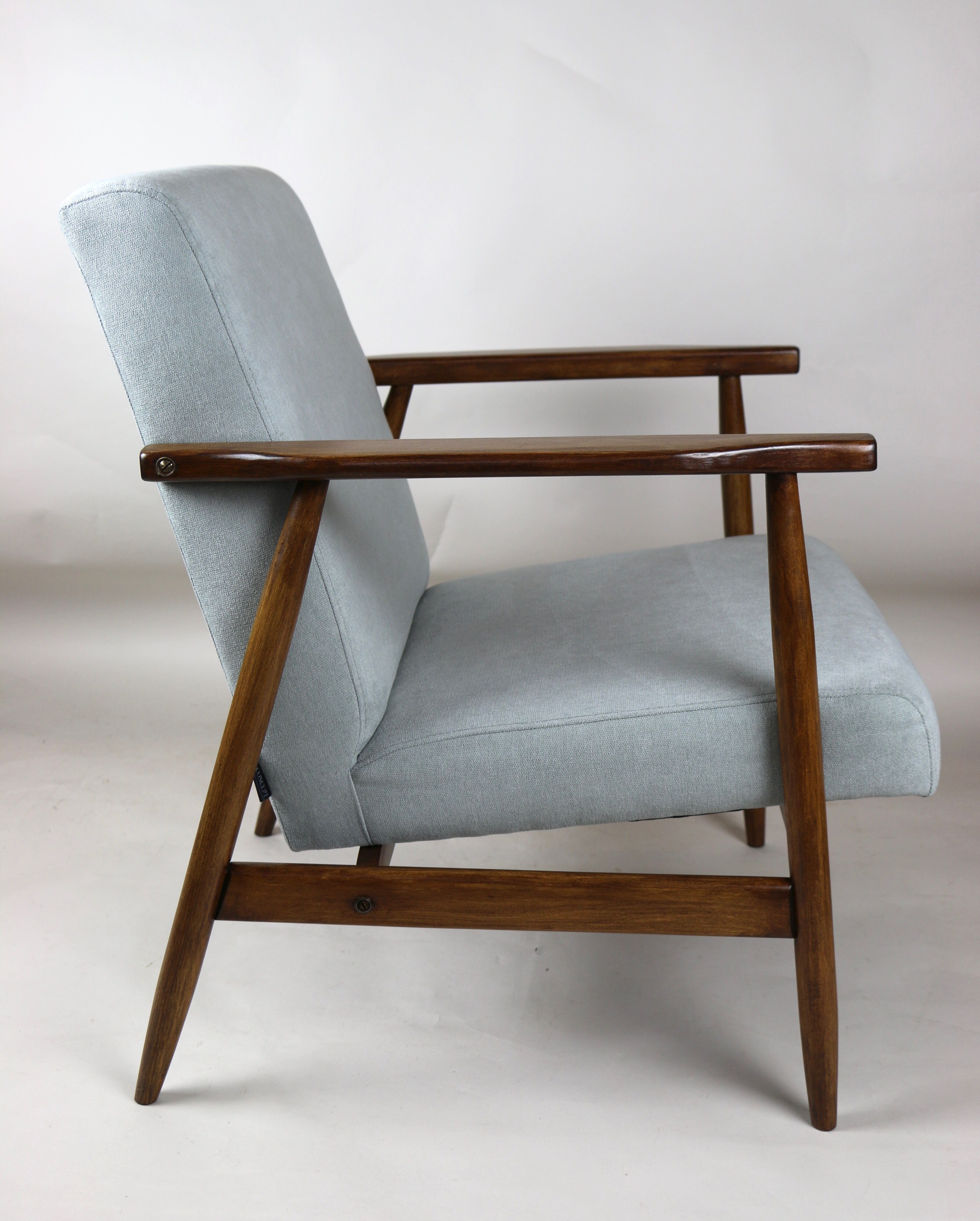 Fauteuil bleu gris vintage, années 1970