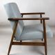 Fauteuil bleu gris vintage, années 1970