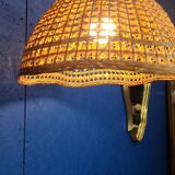 Abat jour pendant lamp in vintage wicker