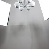 Lustre vintage en chrome et opaline, italie, 1970s