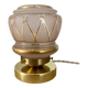 Vintage art deco globe table lamp in pink and gold glass