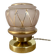 Vintage art deco globe table lamp in pink and gold glass