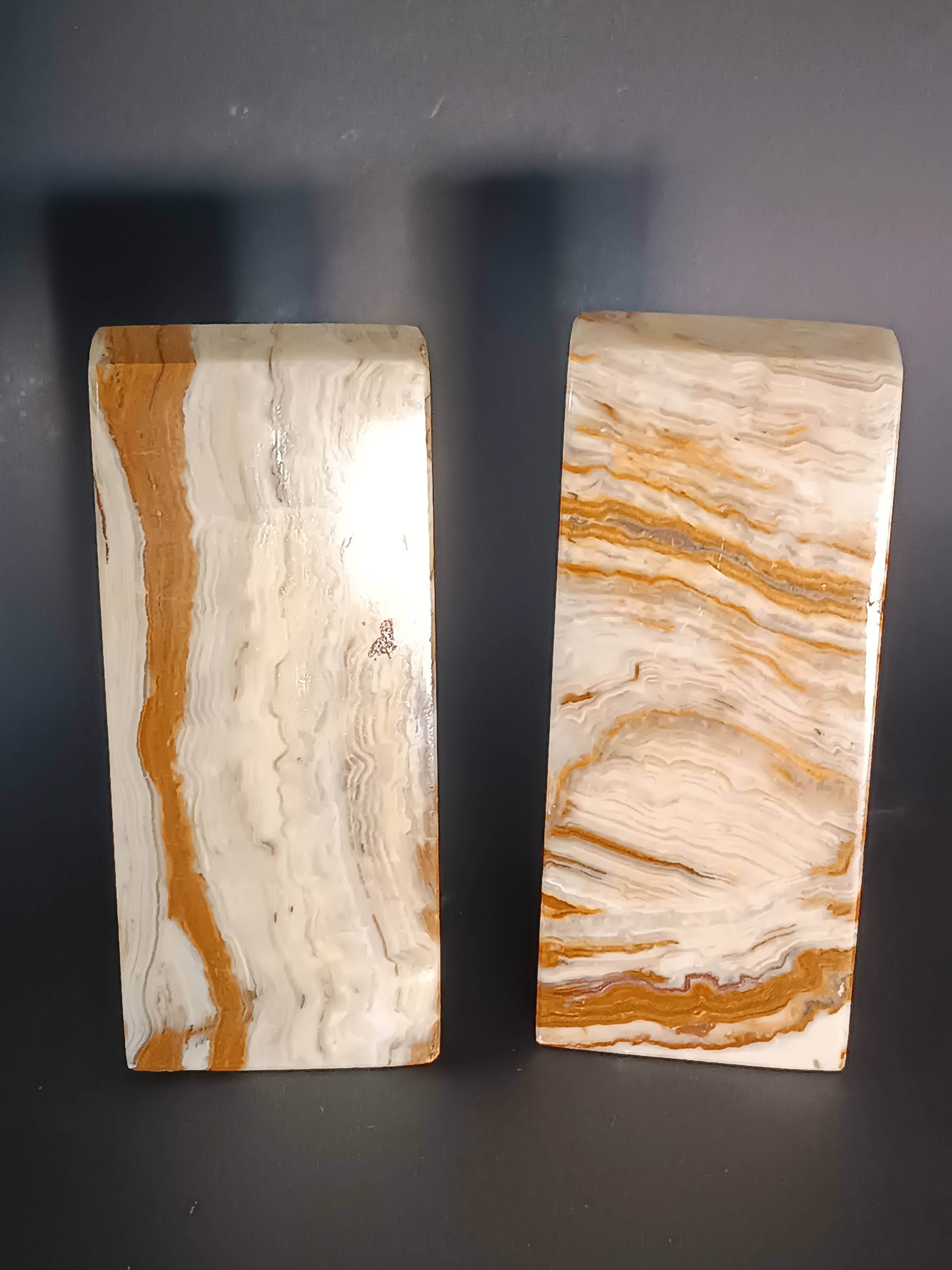 Vintage pyramid onyx bookends