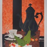 Yves Ganne: Tea Time, original signed lithograph