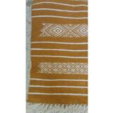 Hand-woven kilim hallway rug in natural wool