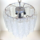 Metal chandelier and molded glass from the middle of the twentieth century