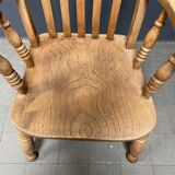 Light colored elm wood English Windsor armchair