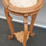 Sellette Art Nouveau Poirier and pink marble