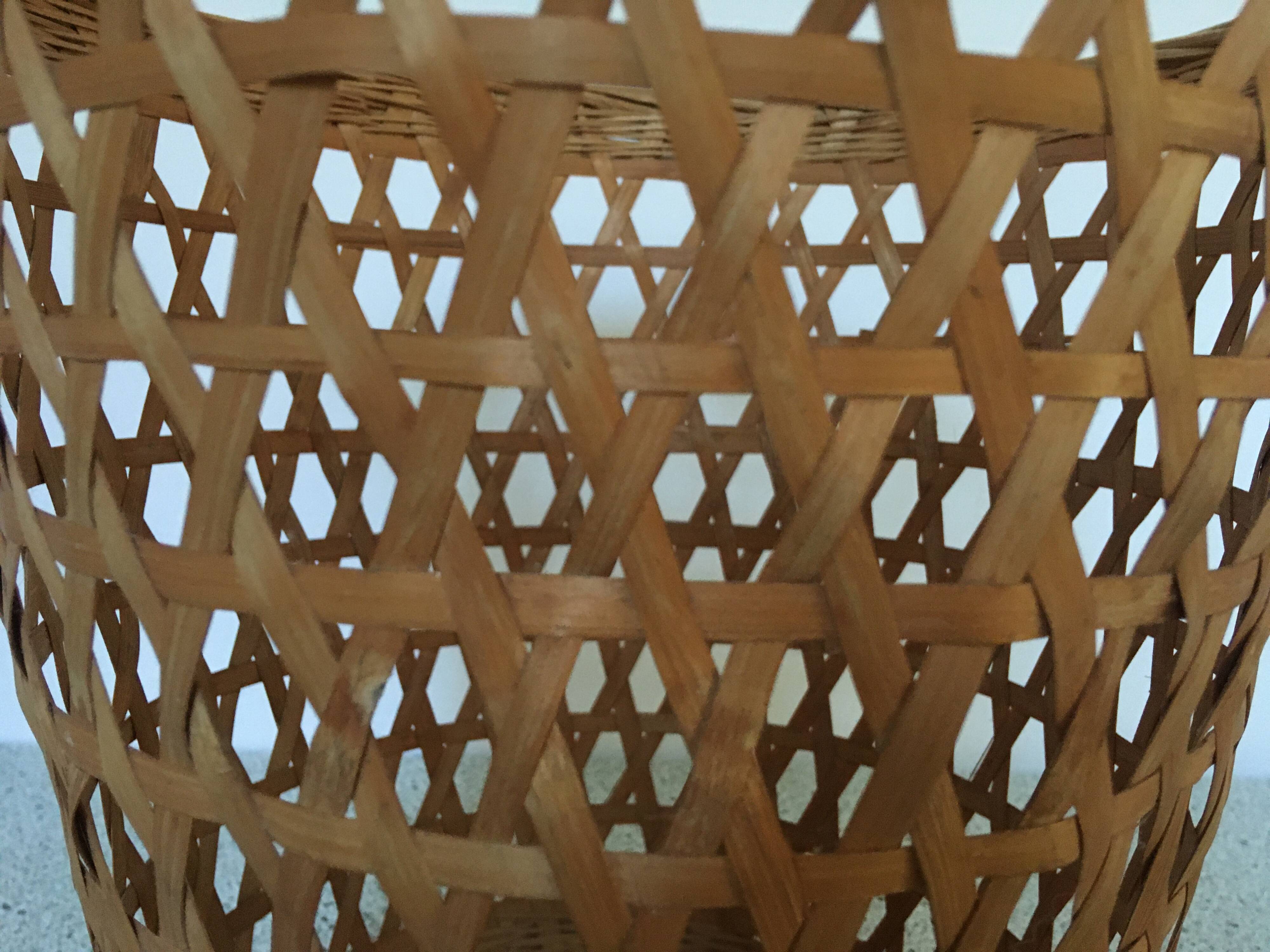 Vintage wicker waste paper basket