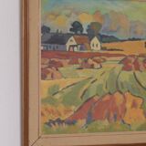 Original Swedish Oil on Canvas – “Landskap” – Vintage & Framed