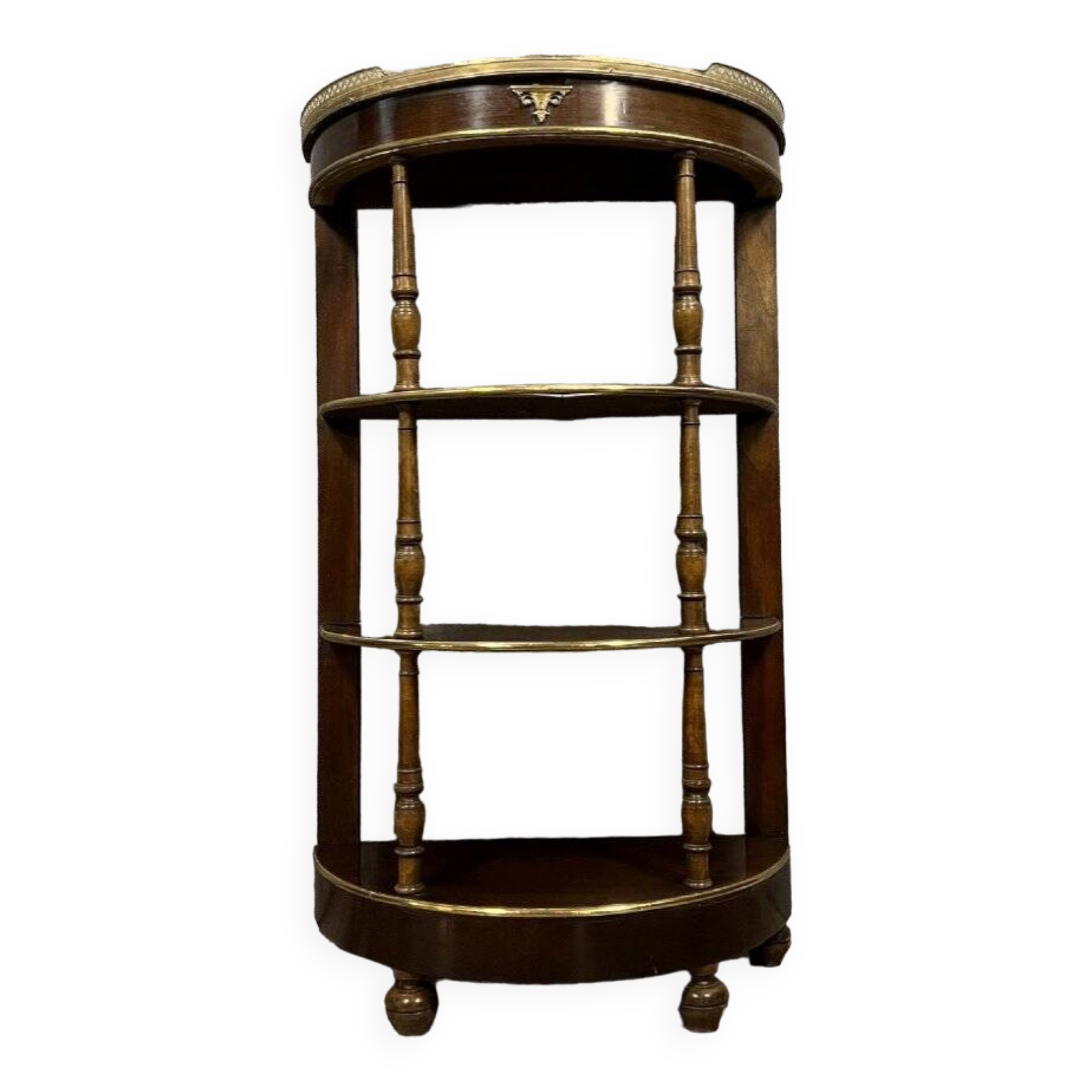 Louis XVI style half-moon Parisian shelf console in mahogany circa 1850