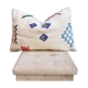 Handmade Moroccan Cushion Cover (60x40 cm) White, Kilim Rug Cushion Cover.