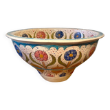 Hand painted enameled ceramic salad bowl