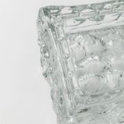 Large Vintage Murano Glass Ashtray - Transparent Glass with Ice Texture, Italian 1970s Design
