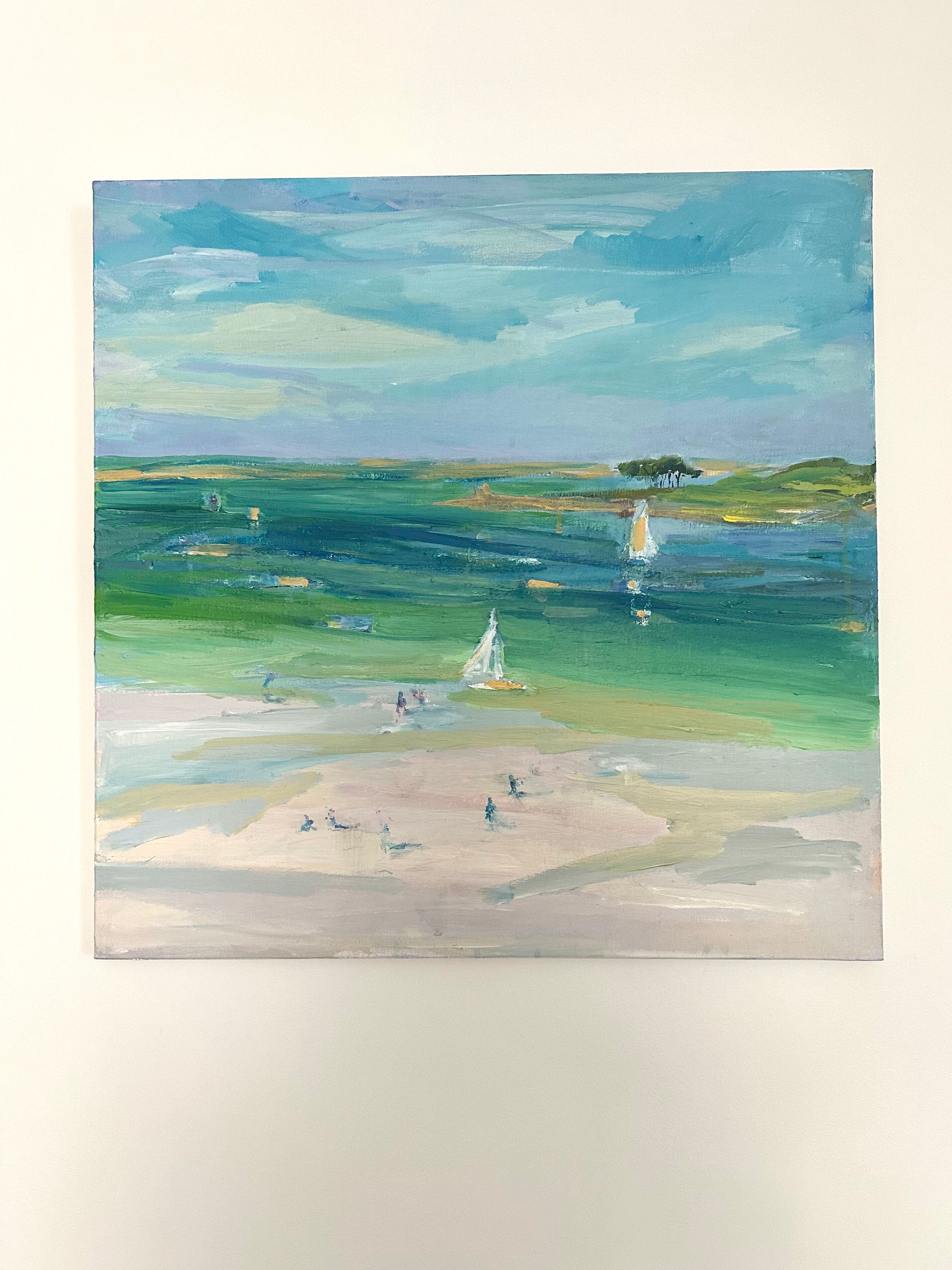 Huile sur toile paysage maritime