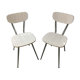 Paire de chaises formica blanc, années 60