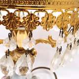 Old table lamp molded glass stamps barbotine and brass deco