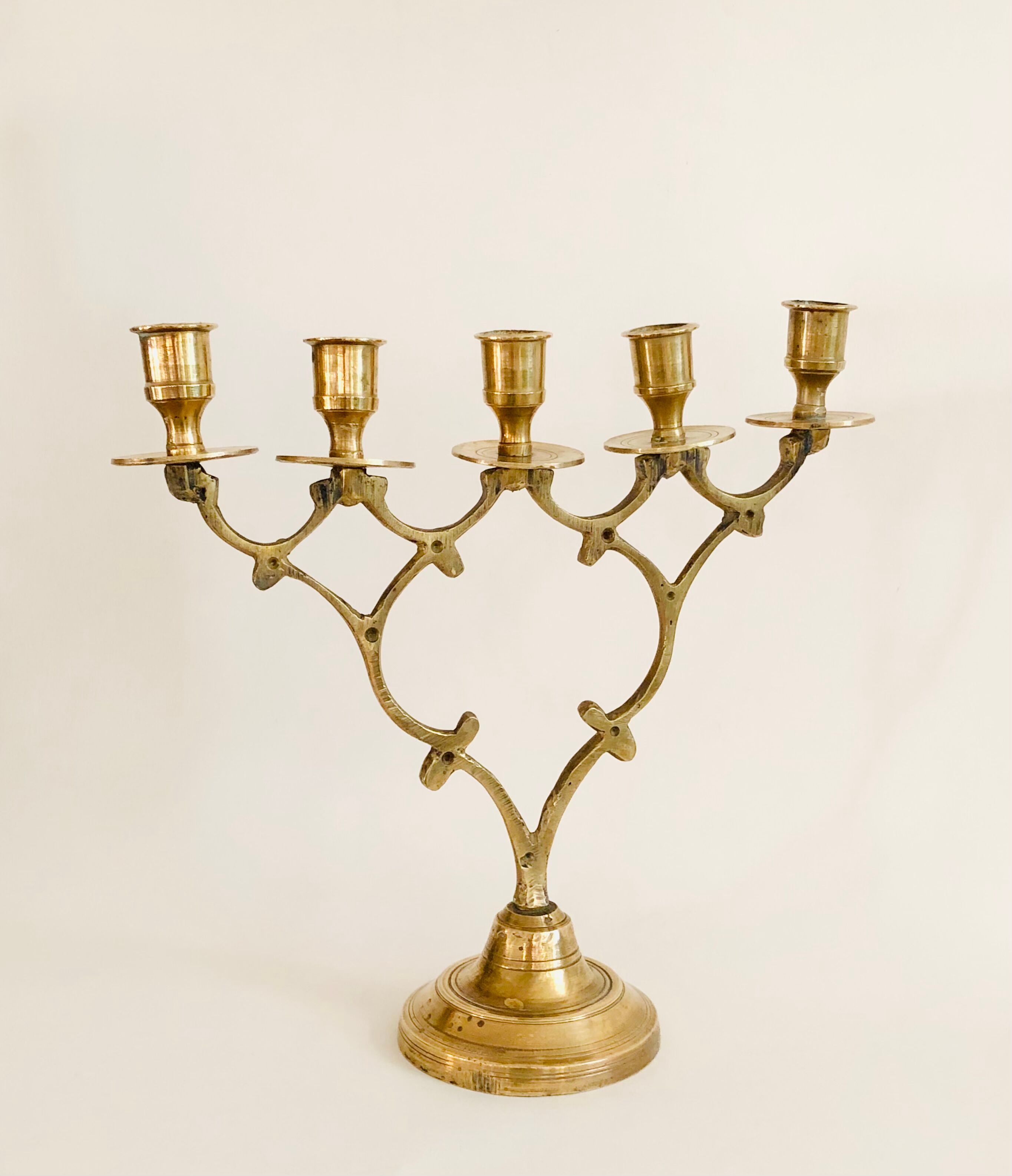 Chandelier ancien 5 branches en laiton