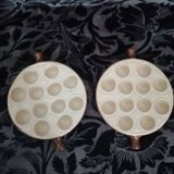 Set of 2 ceramic snail dishes