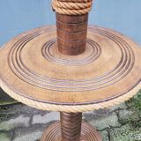 Turned wood and rope floor lamp in the Charles Dudouyt style