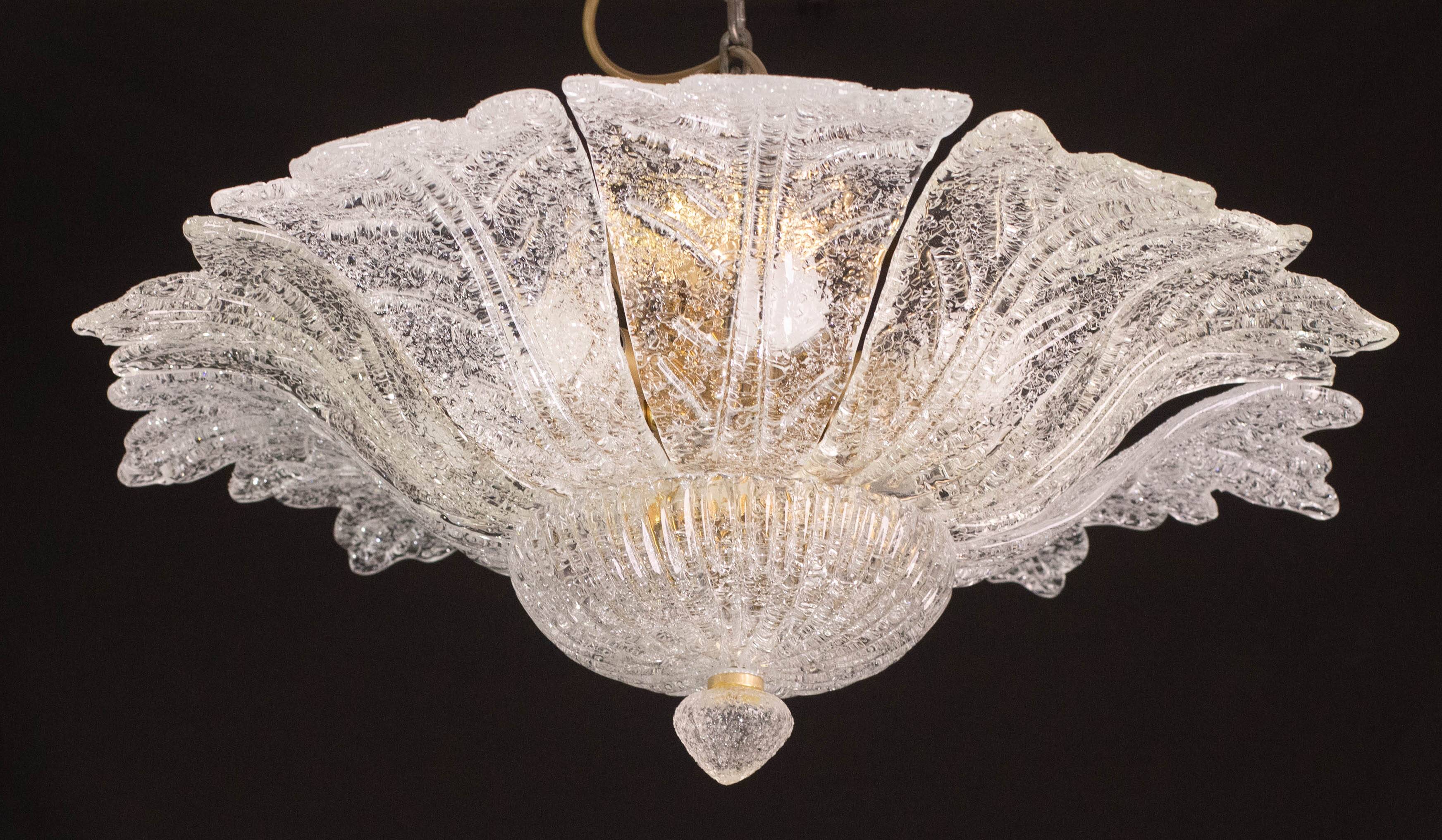 Palmetta, Italian Murano Glass Ceiling Light or Flush Mount, 1970s