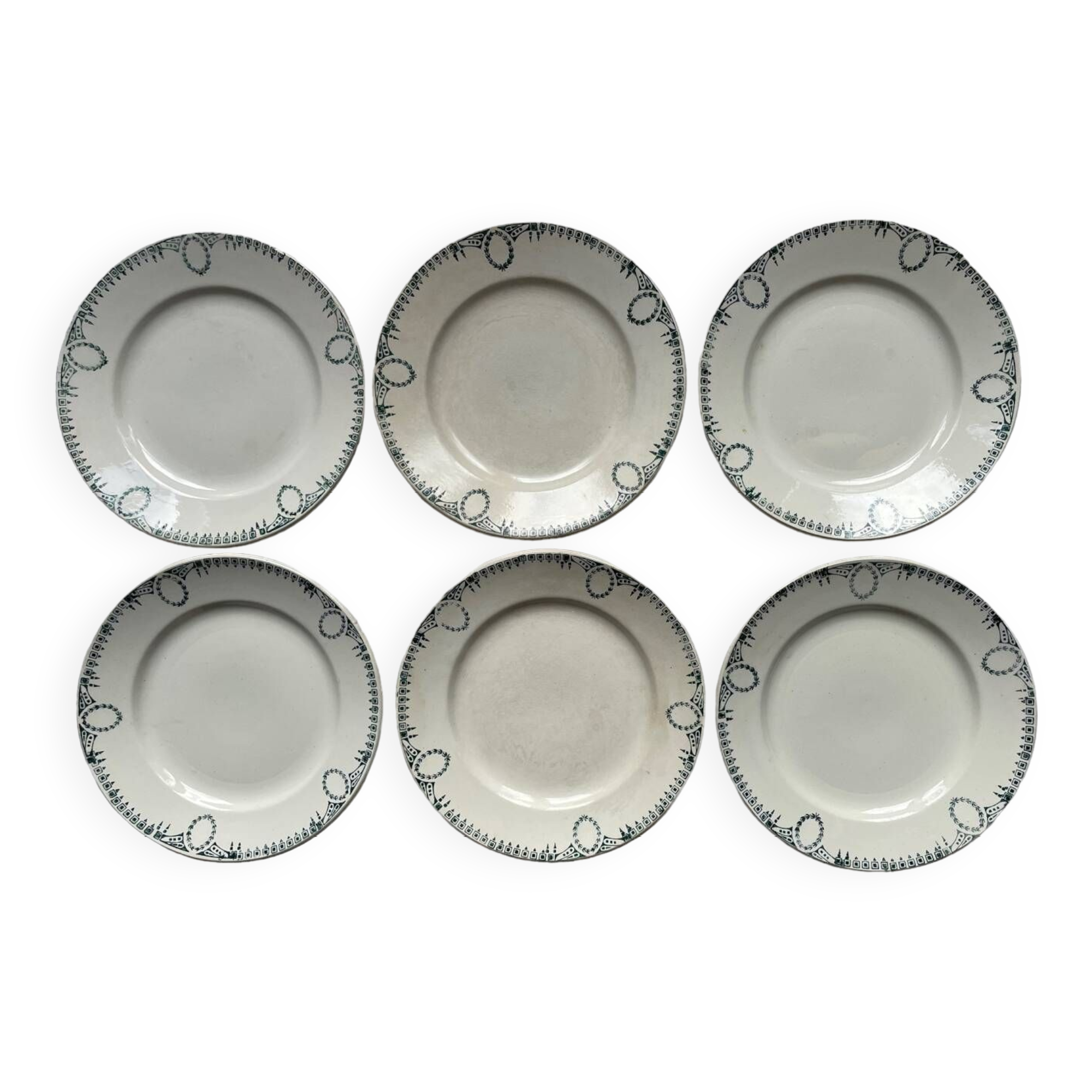 6 Saint Amand Dessert Plates Nouvelles Usines Céramiques du Nord