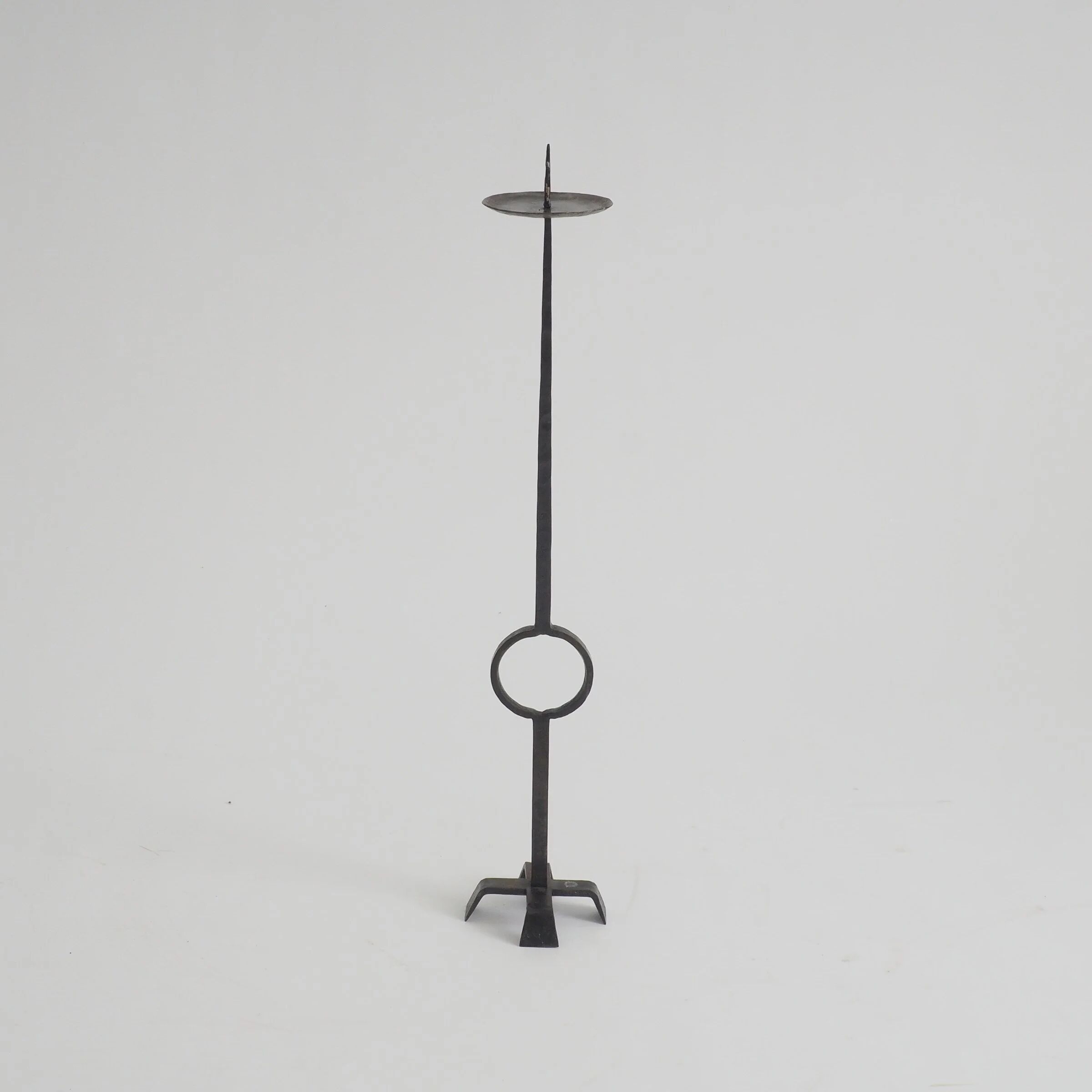 Wrought iron standing candle stick holder