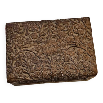 Mughal carved wooden box