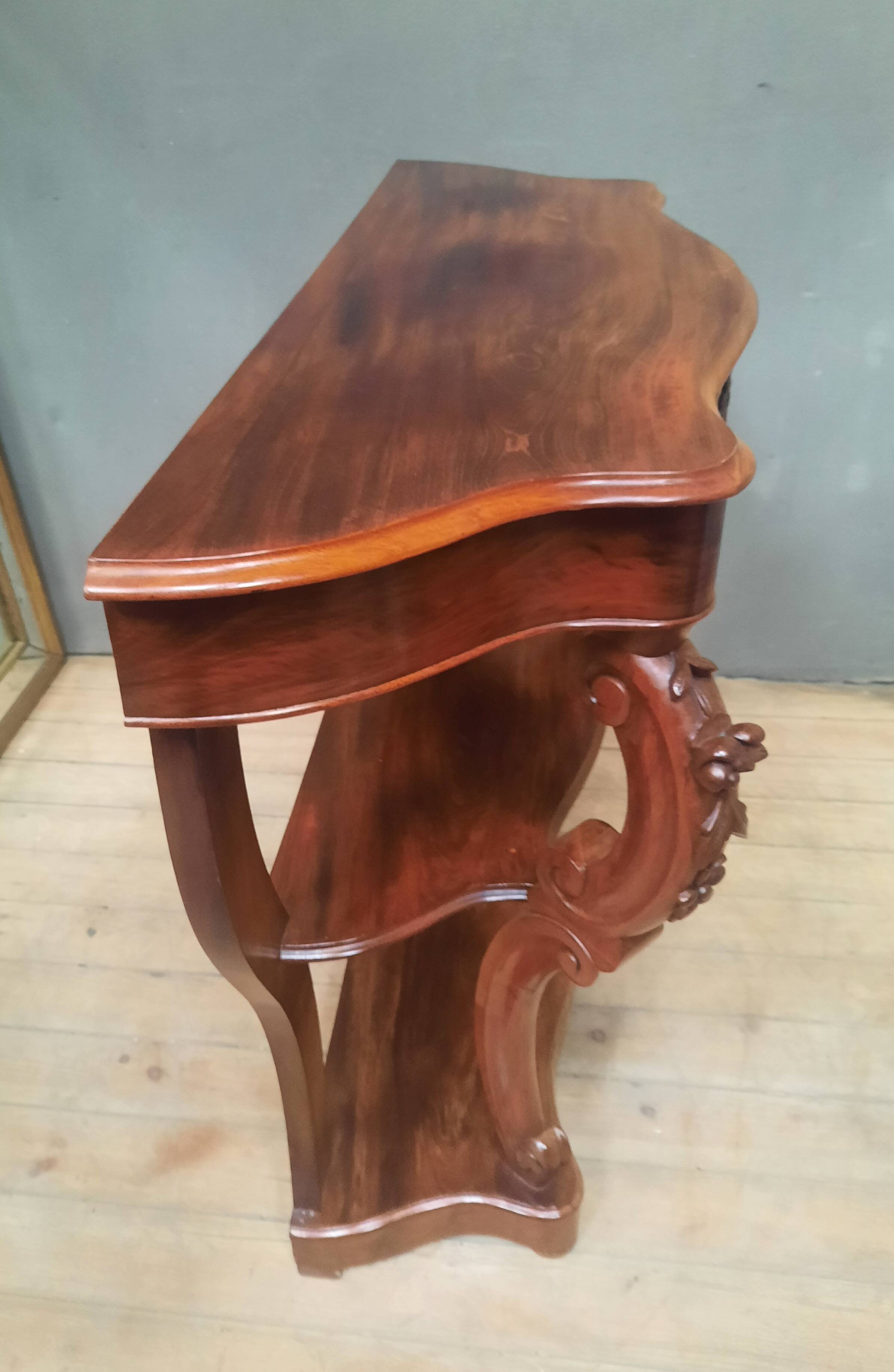 19th century Louis XV style console table in veneer wood