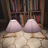 Pair of gilded bronze wall lamps