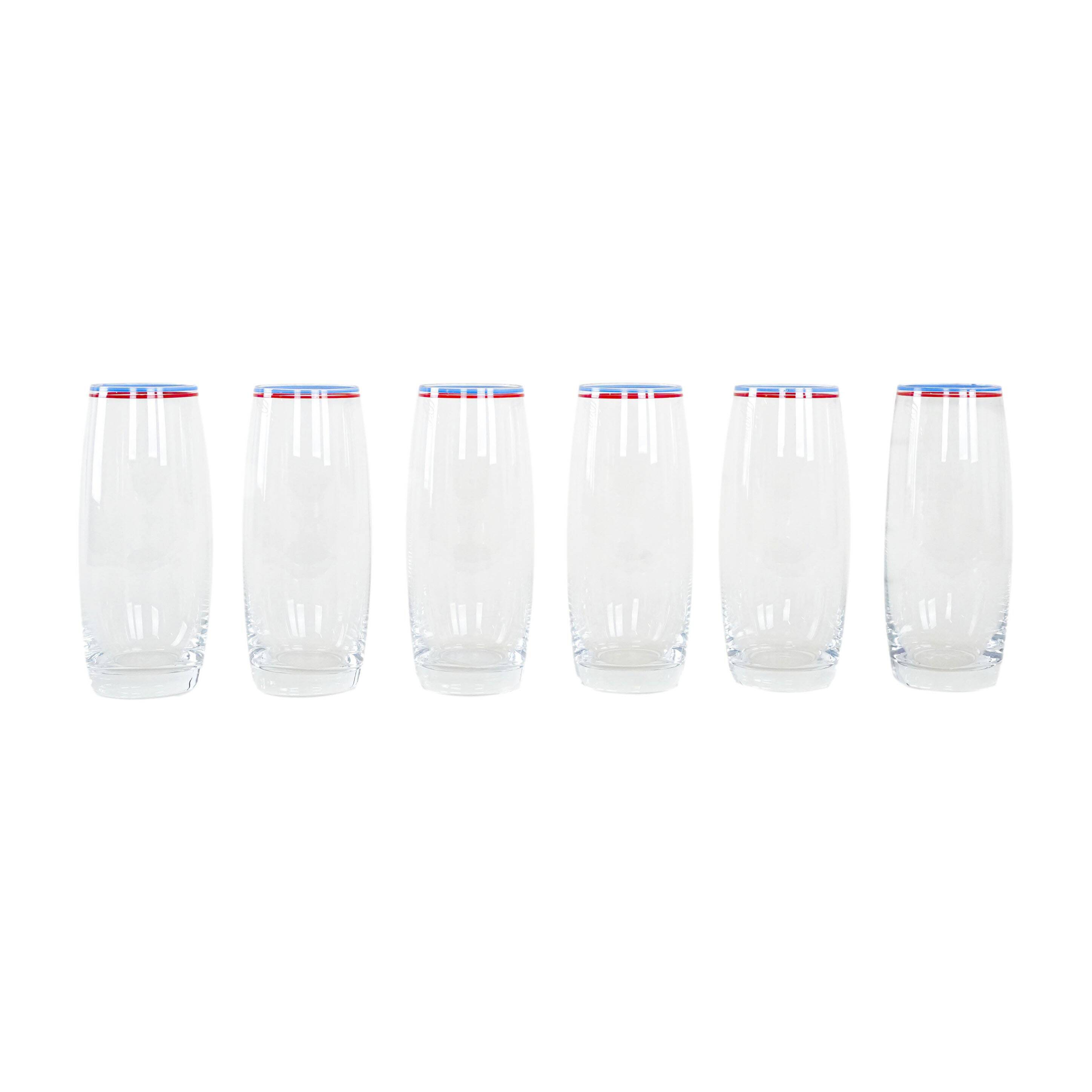 Set of six glasses, Italian design, 1970s, made in Italy