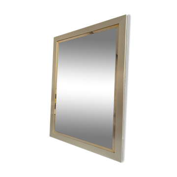 Old Belgo Chrome mirror bronze glass design from the 70s vintage