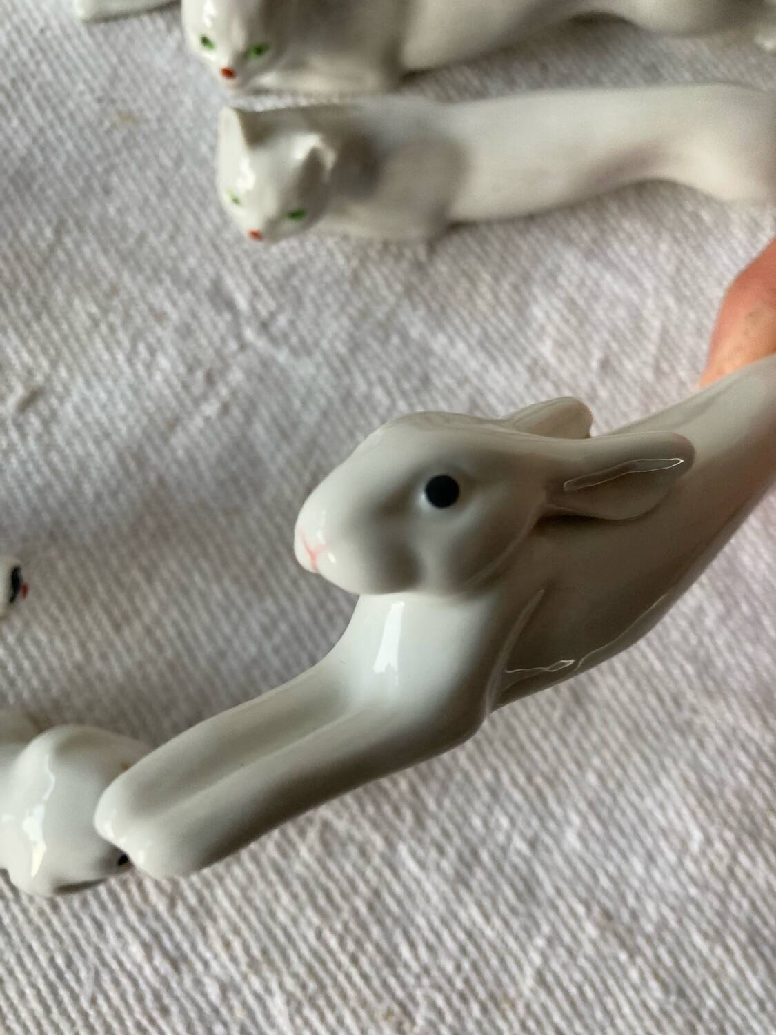 12 Art Deco porcelain knife holders